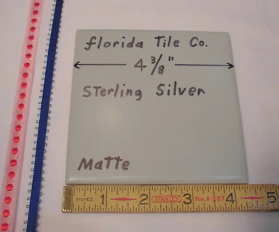 1 шт. *Серебро* матовая керамическая плитка 4-3/8 дюйма от Florida Tile Co. серая - Изображение 1 из 4