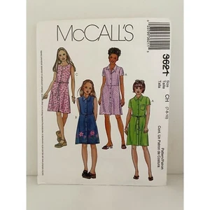 #3621 McCalls Girls Shirt Dress and Tie Belt Sewing Pattern - Picture 1 of 5