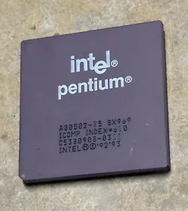 Intel Pentium 75 CPU, Ceramic 75MHz A80502-75 SX969 - Picture 1 of 2