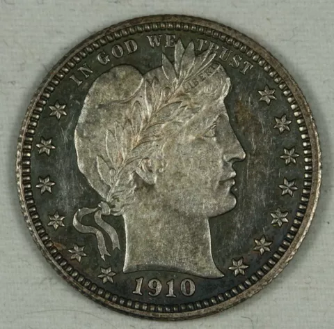 1910 Barber Quarter. (18) Sharp Proof Cover