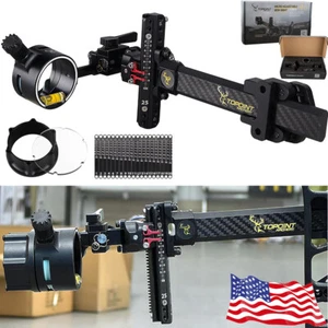 Compound Bow Sight 1 Pin 4X 6X 8X Lens .019 Carbon Archery Hunting Sports TX9610 - Picture 1 of 18