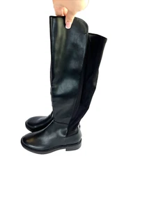 NEW Time And True Black Tall Over The Knee Stretch Boots Women Size 7 Wide - Picture 1 of 14