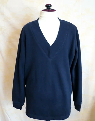 Sudadera deportiva inteligente para mujer azul marino cuello en V XS S Top camisa manga larga  Foto 1 de 4