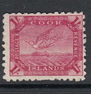 COOK ISLANDS-1900 1/- Carmín Profundo Sg 20a MONTADO COMO NUEVO - Imagen 1 de 2