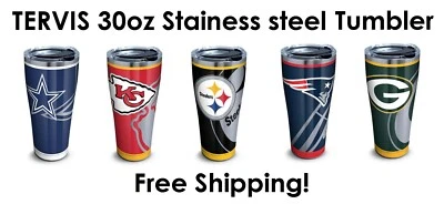 Vaso de acero inoxidable Tervis 30 oz - Rush NFL - elige tu equipo  Foto 1 de 4