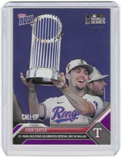 🔥EVAN CARTER XRC 2023 TOPPS NOW #OS-3 TEXAS RANGERS PURPLE PARALLEL 18/25🔥