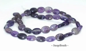 10X8MM AMETHYST GEMSTONE PURPLE OVAL 10X8MM LOOSE BEADS 16inch - Picture 1 of 1