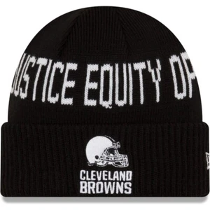 Cleveland Browns New Era Team Social Justice Cuffed Knit Beanie Black NFL New - Bild 1 von 2