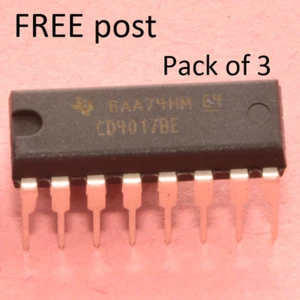 4017B Decade Counter Driver Logic IC (Pack of 3) 4017 - Picture 1 of 1
