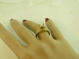 ANILLO SEMI MONTAJE DIAMANTE 1/4CT ORO AMARILLO 14K PARA PIEDRA CENTRAL REDONDA 2CT - Imagen 1 de 5