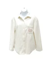 Victoria's Secret PINK Women's Fleece Shacket Shirt Jacket, Creamer, S Small - Picture 1 of 5