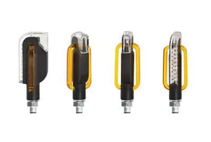 Set 4 Indicators LED Chaft Sunrise Black/Tinted Approved Direction Motorcycle - Picture 1 of 1