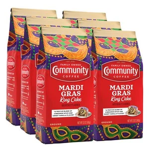 Community Coffee Mardi Gras King Cake Flavored 72 Ounce, Medium Roast Ground ... - Picture 1 of 7