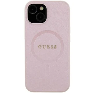 Custodia MagSafe Guess iPhone 15, 14, 13 custodia cover collezione Saffiano rosa - Foto 1 di 8