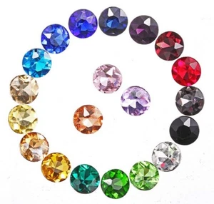 100 Stck. Gemischte Farben Spitz Factiert Runde Ausgefallene Glassteine #95618 - Bild 1 von 3