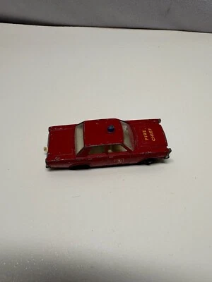 vintage Lesney Red Fire Chief Ford Galaxie carro fundido #55/59 Reino Unido 3" de comprimento - Imagem 1 de 4