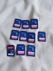 Sandisk SD (16gb) Memory Cards X 10 - Picture 1 of 1