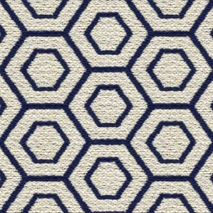 KRAVET SMART 34301 Sapphire Blue Parchment HEXAGON CHENILLE UPHOLSTERY FABRIC - Picture 1 of 1