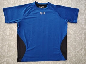 Under Armour UA Heat Gear YXL Loose Fit Royal Blue Black Ahtletic Shirt - Picture 1 of 3