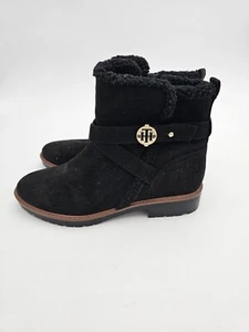 Tommy Hilfiger Black Ankle Boots Zip Up Womens 7 New  - Picture 1 of 10