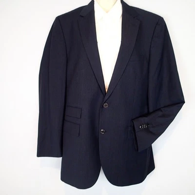 Blazer Hugo Boss Para Hombre 42L Azul Marino Abrigo Deportivo Chaqueta Rayas Lana Foto 1 de 4