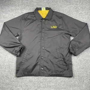 LRG Lifted Research Group Jacket Men Medium Black Logo Graphic Print Windbreaker - Picture 1 of 8