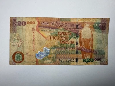 Zambia 20000 Kwacha 2010 Well Circulated Banknote Foreign World Paper Money - Image 1 of 2