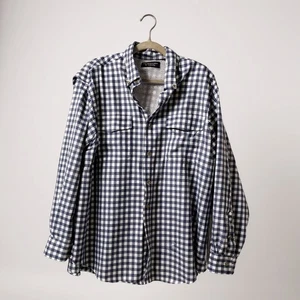 Roundtree & Yorke blue plaid men's breathable button down shirt XL - Picture 1 of 9