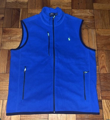 Chaleco polar POLO RALPHLAUREN Performance para hombre XL azul real bolsillos con cremallera exterior Foto 1 de 3