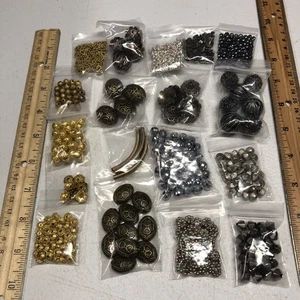 Misc Lot of Beads - Jewelry Making Craft Beads Metals 13 oz - Picture 1 of 12