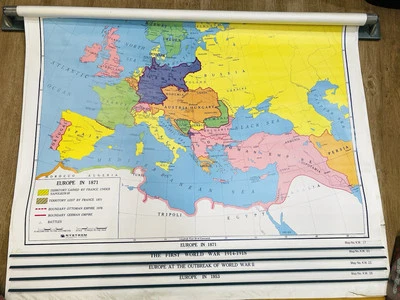 Nystrom Europa Historia Mundial Mapas Desplegables Rodillo de Resorte y Soporte de Montaje Foto 1 de 4