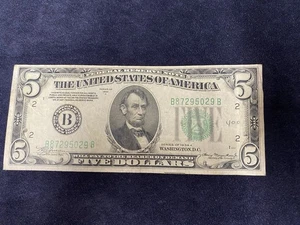 1934a Five Dollar Federal Reserve Note - Picture 1 of 5