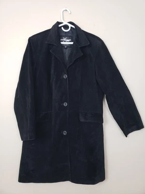 Gabardina de colección Wilsons de cuero Máxima gamuza para mujer talla L negra caprichosa Foto 1 de 4