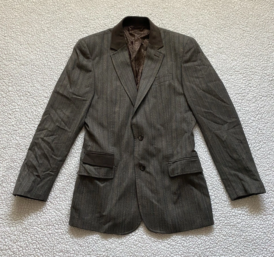Blazer D&G Dolce & Gabbana tamanho 38/52 lã marrom veludo detalhes forro paisley - Imagem 1 de 4