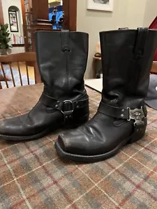 Harley Davidson 98408 Eagle Harness Blk Leather Boots Men's 11 - Picture 1 of 8