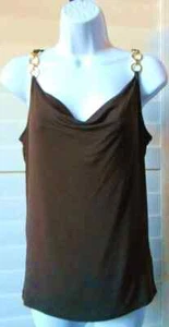 MICHAEL Michael Kors Brown Draped Neckline Shell Size XS NWT - Picture 1 of 2