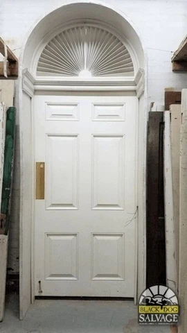 Door in Jamb, 44" x 111", Fanned Transom, Grand Church Sanctuary Door Cover