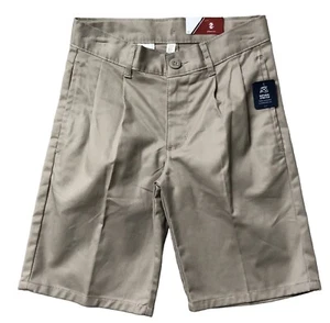 IZOD Boy’s Pleated Bermuda Chino Khaki Shorts Size 8 Regular New with Tags - Picture 1 of 7