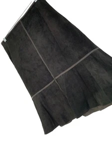 NWT Bailey 44 Pencil Black Suede Ruffle Hem Skirt Size 10 RN10219 - Picture 1 of 7