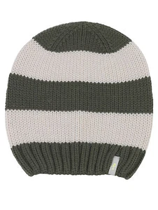 (C893) Grobstrick Mütze FREAKY HEADS Beanie Wintermütze Blockstreifen + Aufnäher - Picture 1 of 1