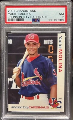 2001 GRANDSTAND JOHNSON CITY CARDINALS YADIER MOLINA #57 PSA 7 MUITO LIMITADO! - Imagem 1 de 2