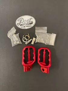 Fastway EVO Air Billet Footpeg set, Red AND Fit Kit AB-21082-R - Picture 1 of 2