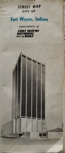 Fort Wayne Indiana USA City Street Road Map 1983 Folding Paper Distressed - Picture 1 of 10