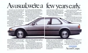 Honda Accord 1990 cupé sedán coche vehículo 2 páginas revista anuncio - Imagen 1 de 1