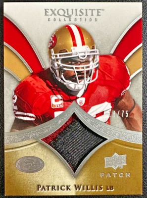 PATRICK WILLIS 2009 UD Exquisite Collection Patches Game-Worn/Used 14/75 - Image 1 of 2