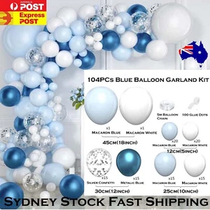 Blue Confetti Balloon Arch Kit Set Birthday Wedding Party Garland Decor Balloons - Picture 1 of 13