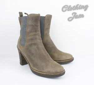 Brunello Cucinelli Womens Platform Chelsea Boots Brown Leather Size 40 US 10 UK7 - Picture 1 of 12