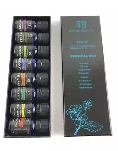 RADHA BEAUTY Top 8 Essential Oils Set 100% Pure Therapeutic Grade - New Sealed - Picture 1 of 4