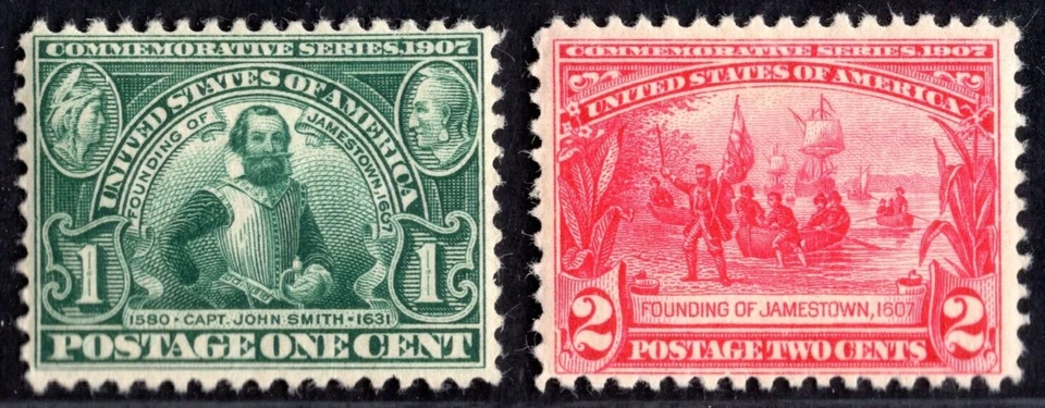 US 1907 JAMESTOWN EXPO. SC. #328-329 MINT NEVER HINGED - Image 1 of 2