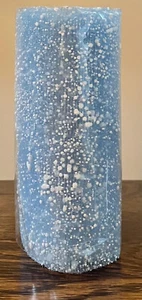 Cuadrado de artesano de malla brillante decorativo flocado azul claro 6" X 3 yardas #200 - Imagen 1 de 2